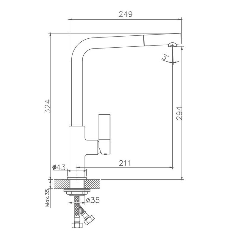 Смеситель для кухни Haiba HB70501, хром