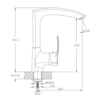 Смеситель для кухни Haiba HB4070, хром