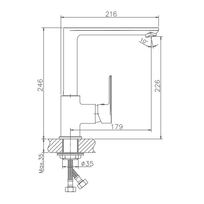 Смеситель для кухни Haiba HB70505-8 Белый Хром