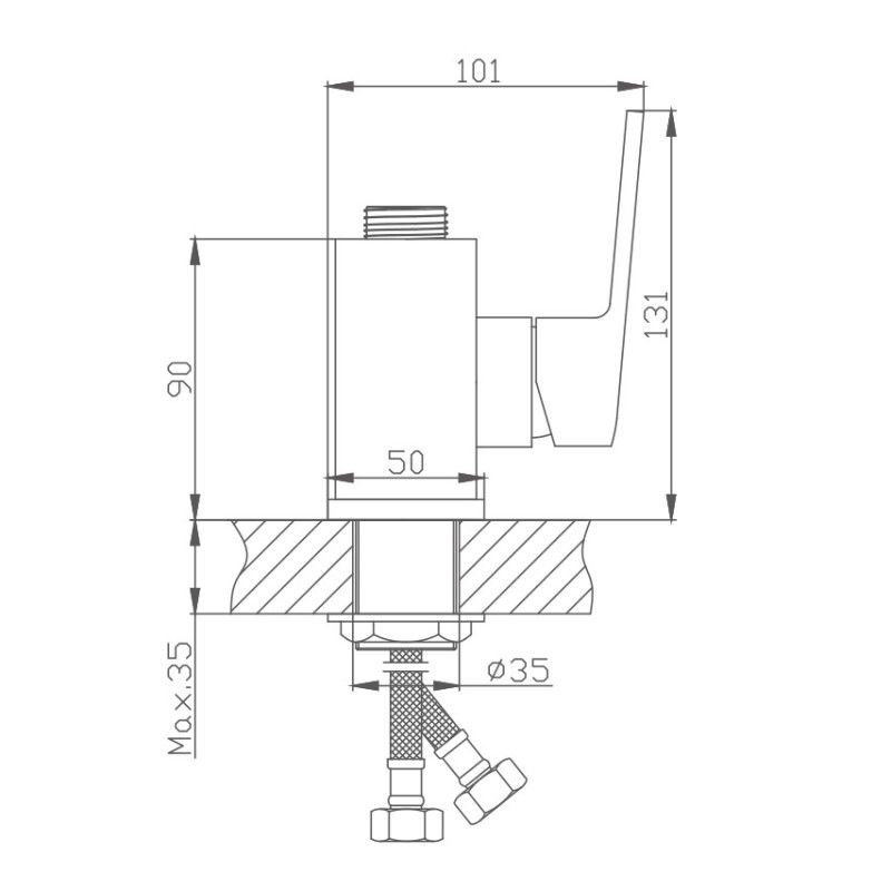 Основание смесителя для кухни Haiba HB73563, хром, без излива