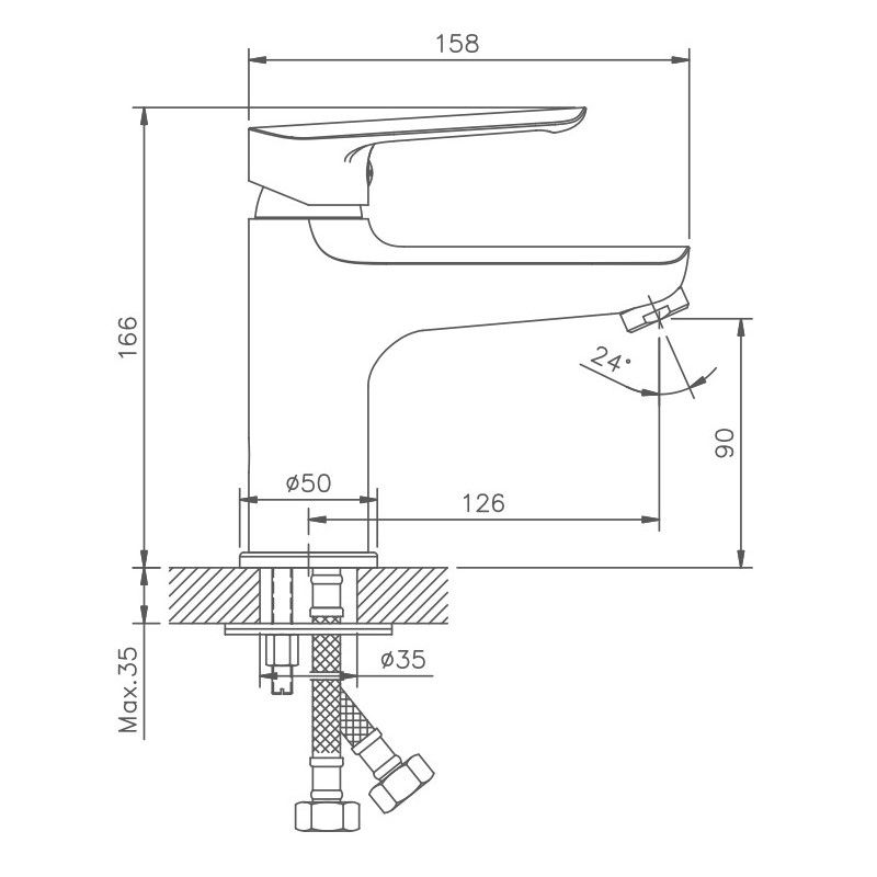 Смеситель для раковины Haiba HB10198, хром