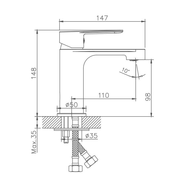 Смеситель для раковины Haiba HB10557-8, белый