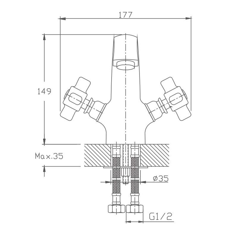 Смеситель для раковины Haiba HB1018, хром