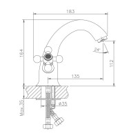 Смеситель для раковины Haiba HB1019-4, бронза