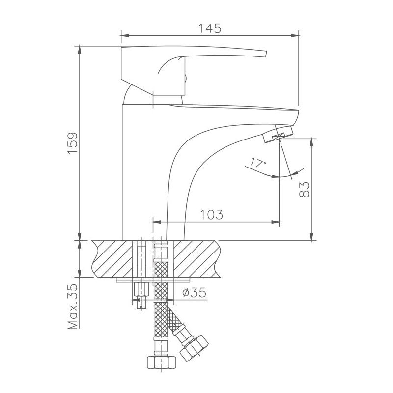 Смеситель для раковины Haiba HB1065, хром