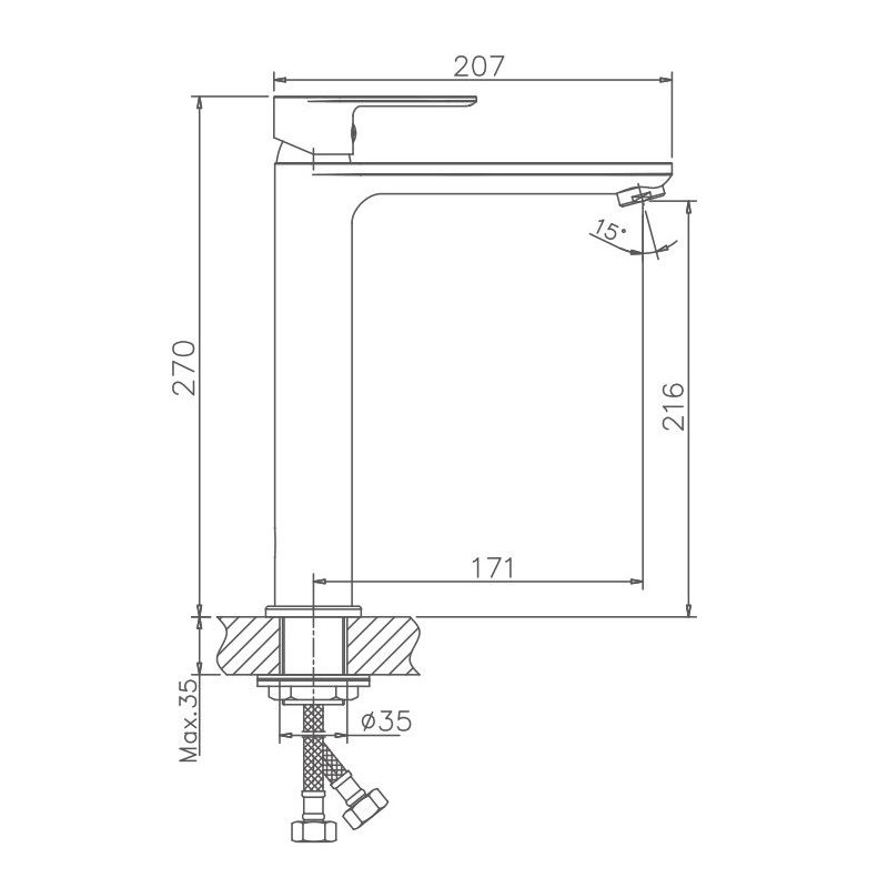 Смеситель для раковины Haiba HB11505, хром