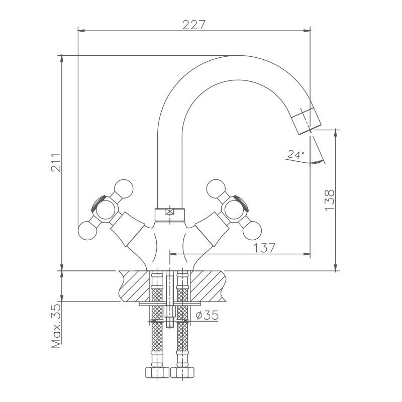Смеситель для раковины Haiba HB1219, хром