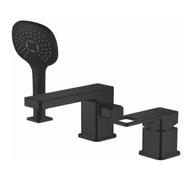 Смеситель на борт ванны Haiba HB80615-7 Черный матовый