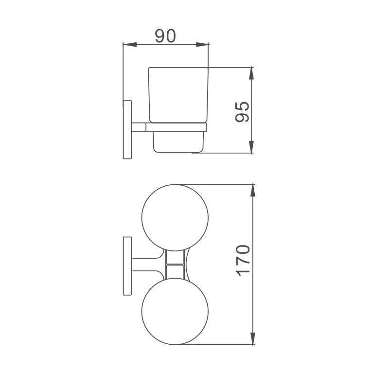 Стакан для ванной комнаты двойной Haiba HB8608, хром