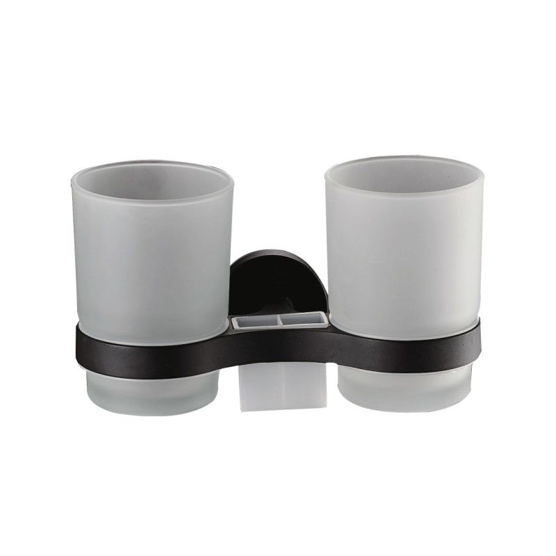 Стакан для ванной комнаты двойной Haiba HB8708, черный