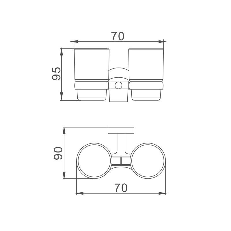 Стакан для ванной комнаты двойной Haiba HB8708, черный