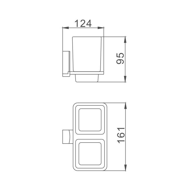 Стакан для ванной комнаты двойной Haiba HB8808, хром