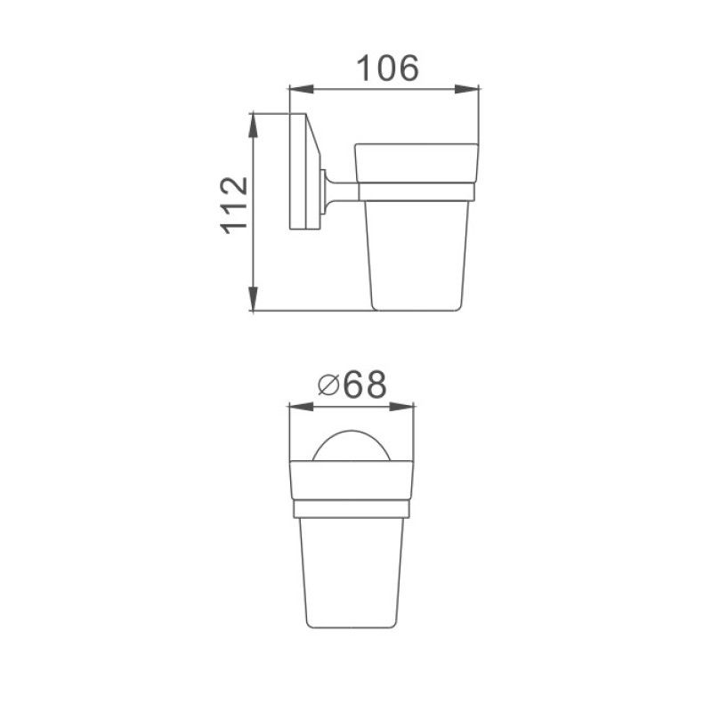 Стакан для ванной комнаты Haiba HB1606, хром