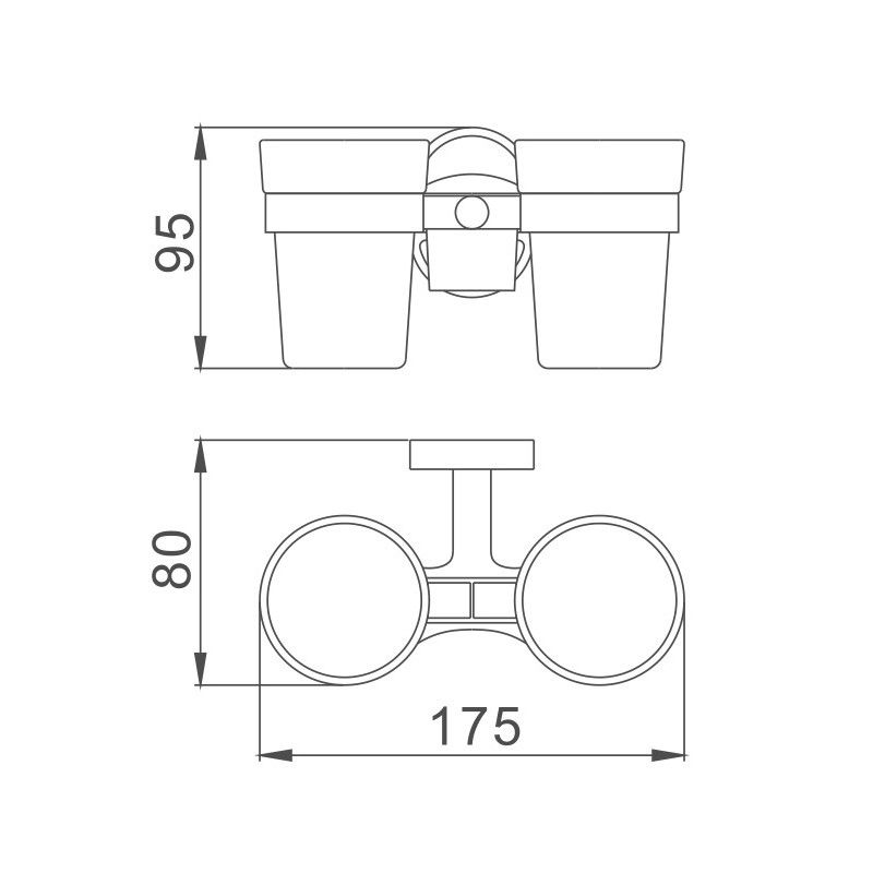 Стакан для ванной комнаты двойной Haiba HB1908, хром