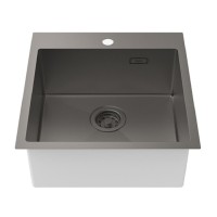 Мойка кухонная Iddis Haze HAZ49GMi77, 49 см, нержавеющая сталь, графит матовый