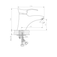 Смеситель для раковины Haiba HB1001-1, хром