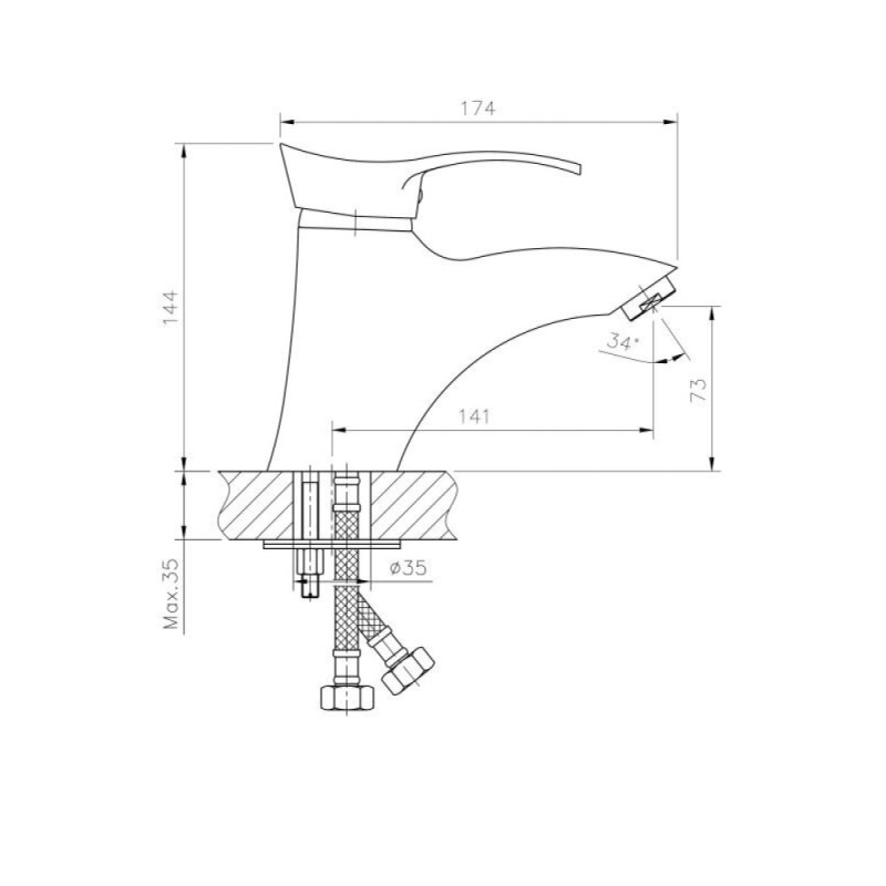 Смеситель для раковины Haiba HB1001, хром