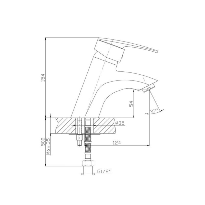 Смеситель для раковины Haiba HB1006, хром