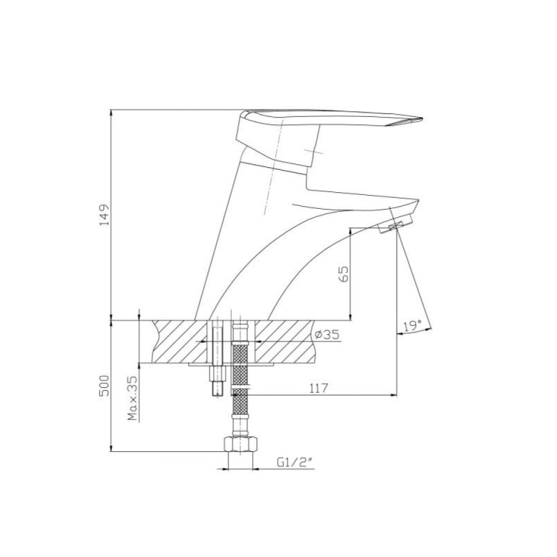 Смеситель для раковины Haiba HB1007, хром