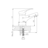 Смеситель для раковины Haiba HB1013, хром