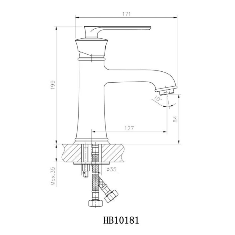 Смеситель для раковины Haiba HB10181, хром