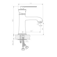 Смеситель для раковины Haiba HB10181-5, золото