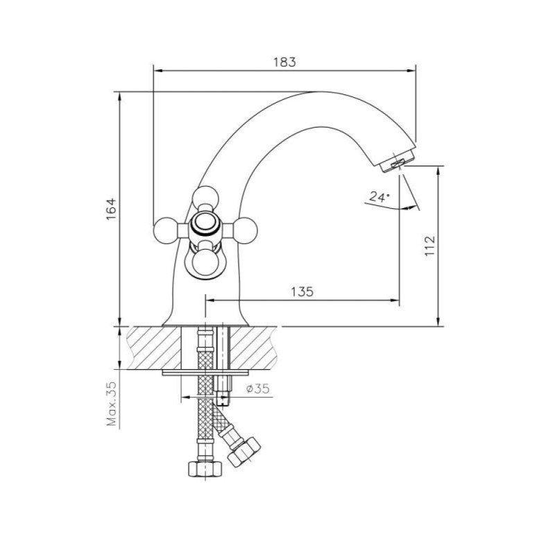 Смеситель для раковины Haiba HB1019-5, сатин