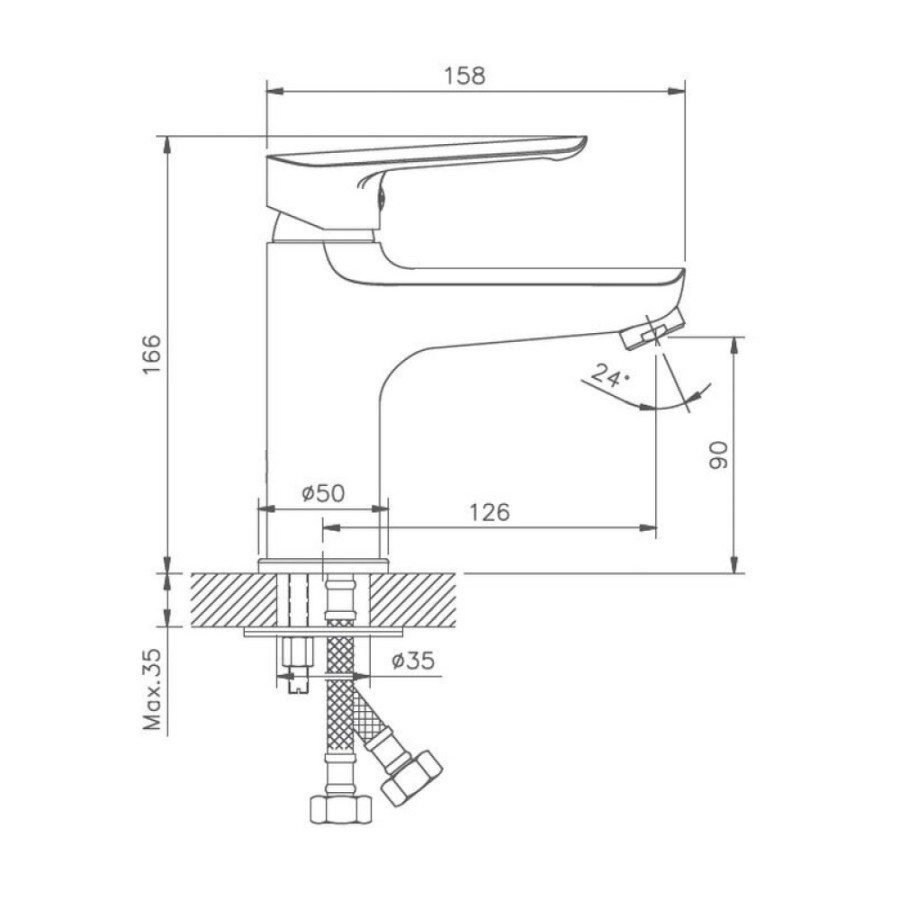 Смеситель для раковины Haiba HB10198, хром