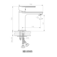 Смеситель для раковины Haiba HB10505, хром