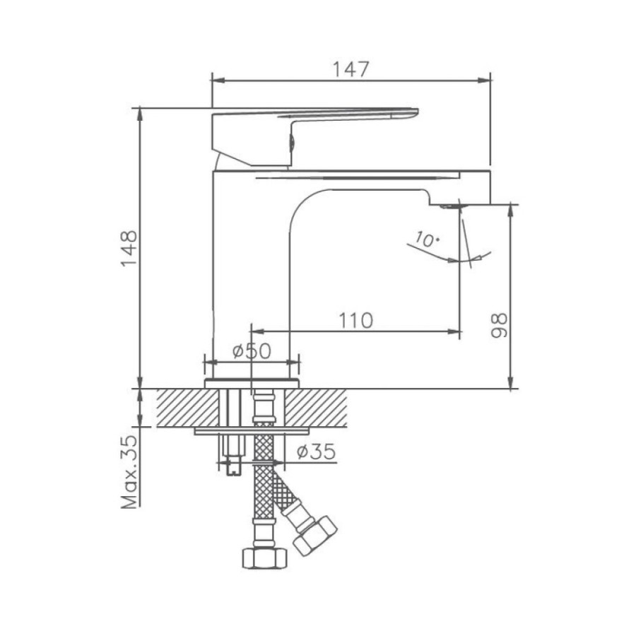 Смеситель для раковины Haiba HB10557-8, белый/хром