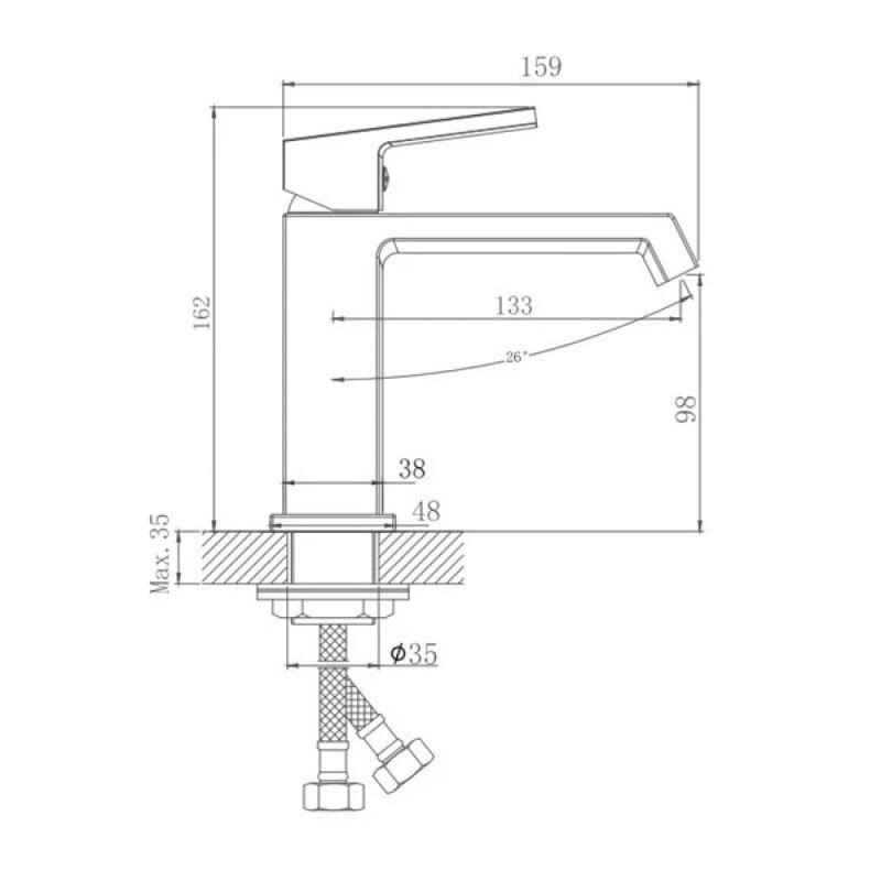 Смеситель для раковины Haiba HB10575-5, золото