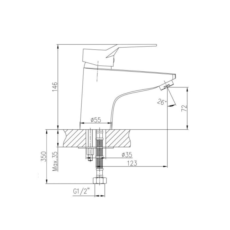Смеситель для раковины Haiba HB1063, хром
