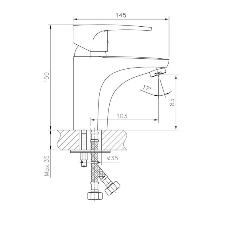 Смеситель для раковины Haiba HB1065, хром