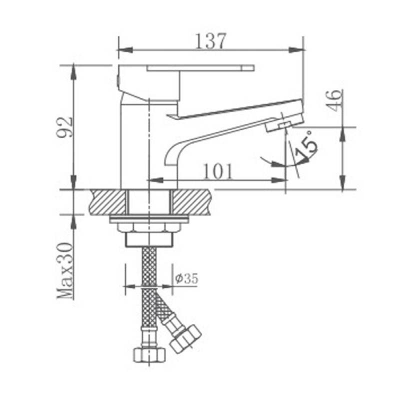 Смеситель для раковины Haiba, нержавеющая сталь, HB10801-2