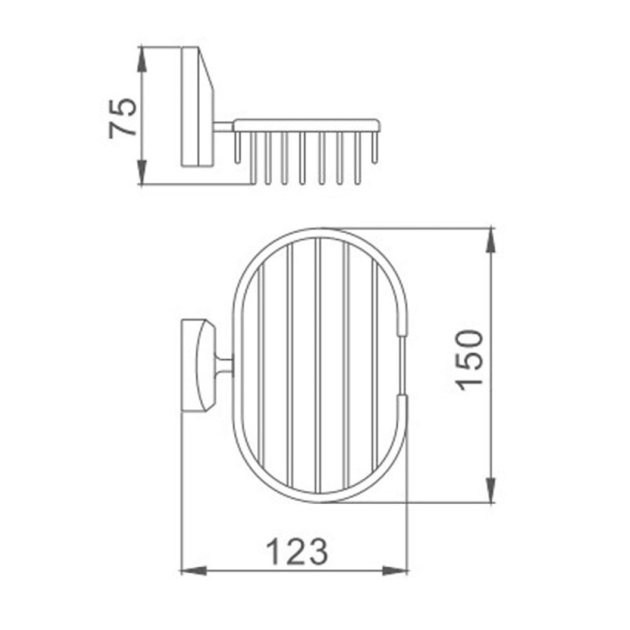 Полка с держателем Haiba, хром, HB1602-2