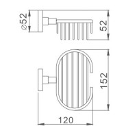 Полка с держателем Haiba, хром, HB1702-1