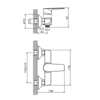 Смеситель для душа Haiba HB20563, хром