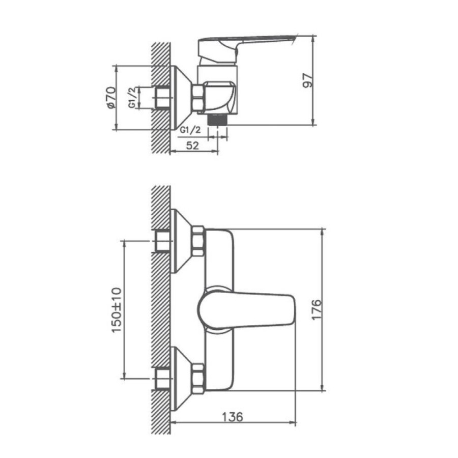 Смеситель для душа Haiba HB20563, хром