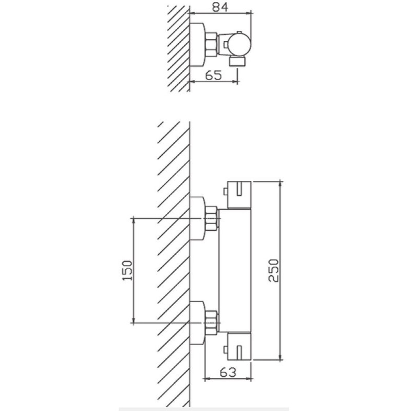 Смеситель для душа Haiba, с термостатом, HB20809