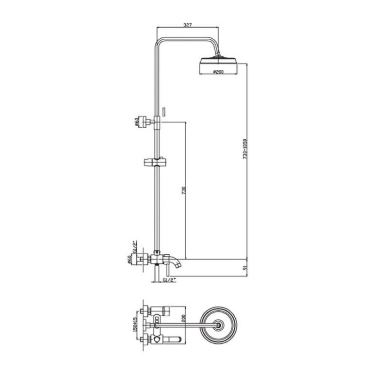 Душевая система Haiba HB2407, хром