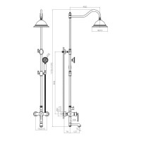 Душевая система Haiba HB24181-5, с изливом, золото
