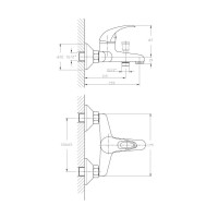 Смеситель для ванны и душа Haiba HB3015, хром
