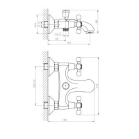Смеситель для ванны и душа Haiba HB3119-4, бронза