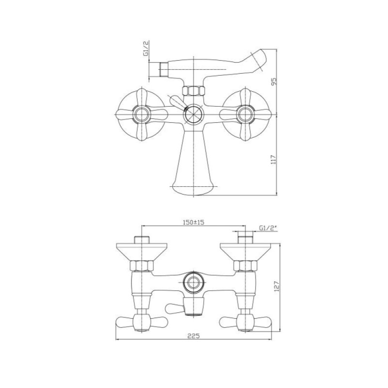 Смеситель для ванны и душа Haiba HB3125, хром