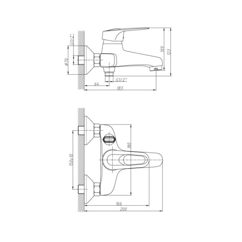 Смеситель для ванны и душа Haiba HB3204, хром