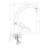 Смеситель для кухни Haiba HB4101-1, хром