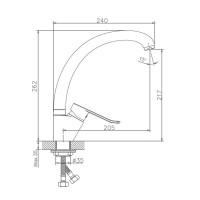 Смеситель для кухни Haiba HB41556-2, хром