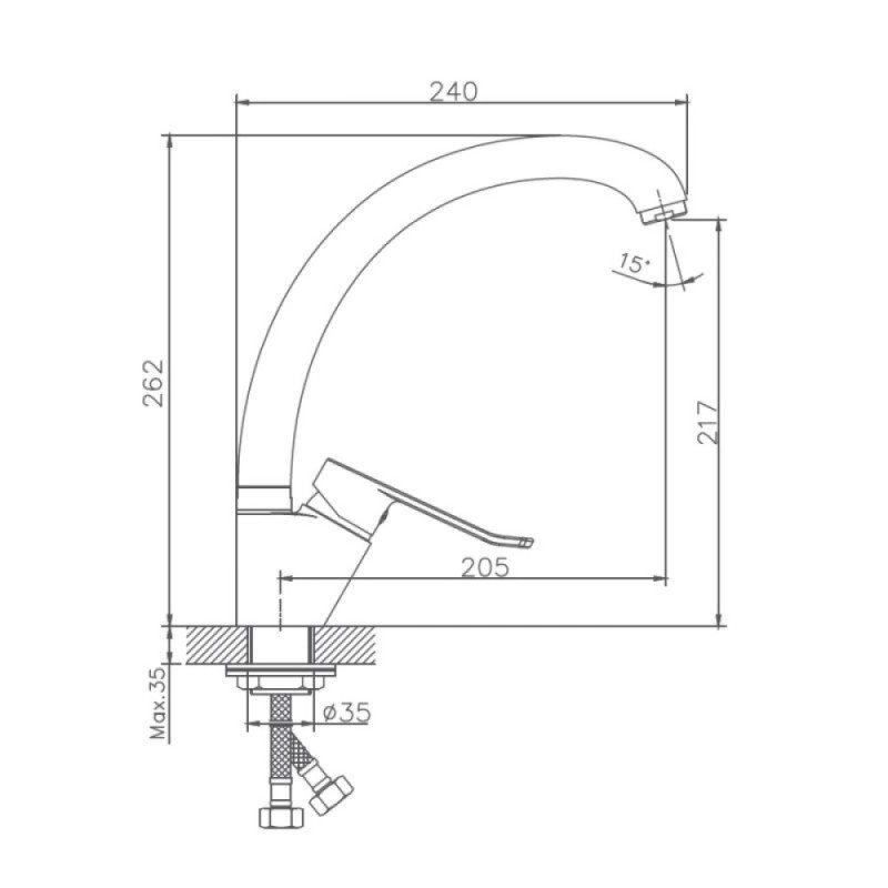 Смеситель для кухни Haiba HB41556-2, хром