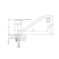 Смеситель для кухни Haiba HB4204, хром