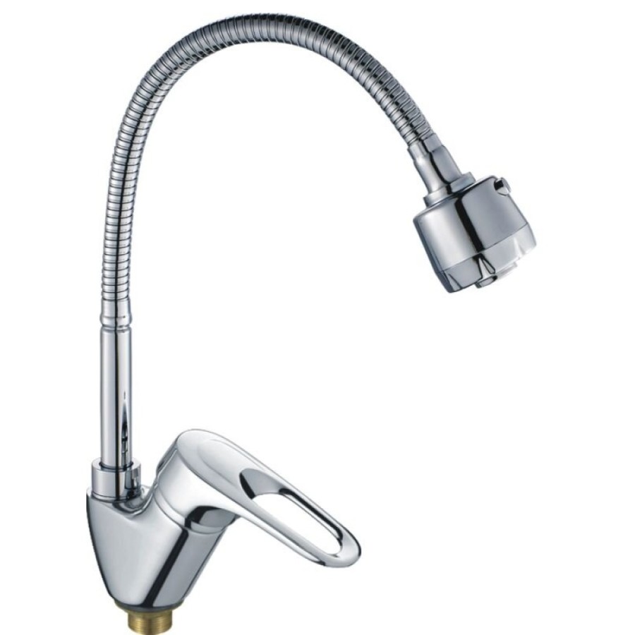 Смеситель для кухни Haiba HB4304-3 с гибким изливом, хром